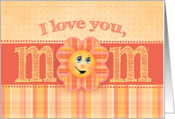 I love You Mom Plaid Heart Happy Flower Happy Mothers Day card