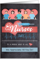 Custom Front Chalkboard Business Healthcare Happy Nurses Day card