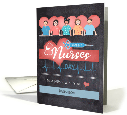 Custom Front Chalkboard Business Healthcare Happy Nurses Day card