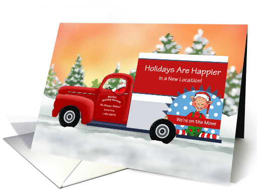 New Location Santa in a Moving Truck Christmas card (1568818)