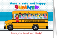 Custom Front School Bus End of School Year Farewell card