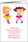 Cute Two Girl Band Karaoke Humor Friendship card