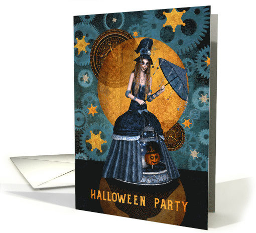 Steampunk Witch Halloween Party Invitation card (1571418)