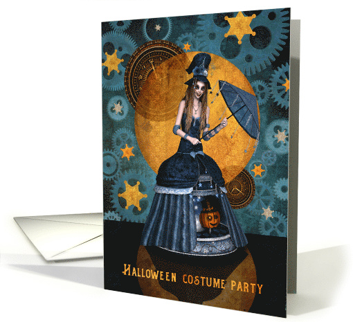 Steampunk Witch Halloween Costume Party Invitation card (1571422)