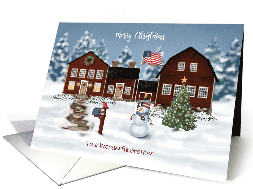 Custom Front Brother Early American Farm Christmas card (1586008)