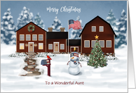 Custom Front Aunt Early American Farm Christmas card