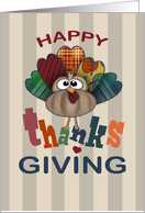 Heart Feathers Turkey Thanksgiving card
