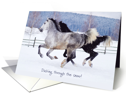 Dashing Through the Snow Horse Theme Christmas card (1587460)