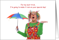 Clown Make It Rain Money Gift Card Humor Birthday card