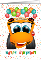 School Bus and Balloon Theme Birthday card