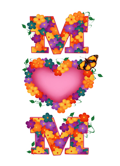 Floral Mom Heart...