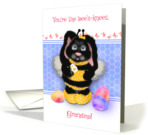 For Grandma Cute Bumble Bee Bunny Easter card (1605536)