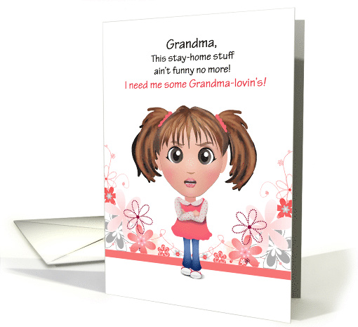 Missing You Grandma Kids Social Distancing card (1606570)