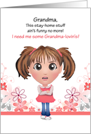 Missing You Grandma Kids Social Distancing card