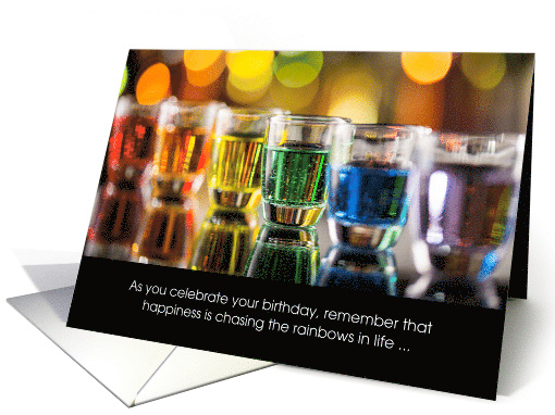 Rainbows in Life Drinking Humor Happy Birthday card (1609906)
