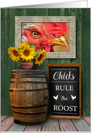 Chicks Rule the Roost Chicken Rooster SunflowerTheme Blank Note card