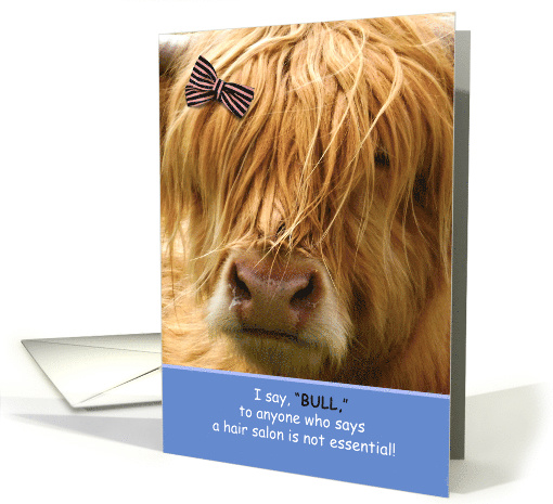 Humor Highland Cow Theme Hairstylist Miss You COVID-19 card (1611728)