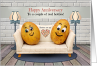 Couch Tater Couple Happy Anniversary Social Distancing Humor card
