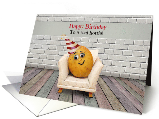 Hottie Couch Tater Girl Happy Birthday Social Distancing Humor card