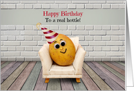 Hottie Couch Tater Guy Happy Birthday Social Distancing Humor card