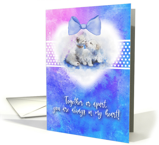 Puppy and Kitten Missing You COVID-19 Social Distancing card (1623078)