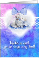 Puppy and Kitten Missing You COVID-19 Social Distancing card