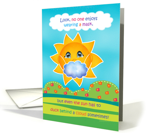 Hello Sunshine COVID-19 Wear a Mask Thinking of You card (1637280)