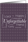 Purple Pet Loss with Cute Paws and Fun Descriptive Words card