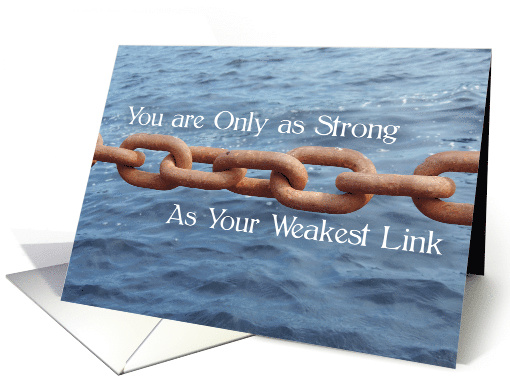 Strong Friendship. Big Chain Stretched Across Blue Water card