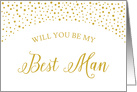 Gold Confetti Will You Be My Best Man Wedding Request card