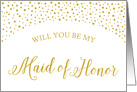 Gold Confetti Will You Be My Maid of Honor Wedding Request card