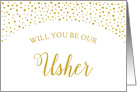 Gold Confetti Will You Be Our Usher Wedding Request card