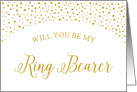 Gold Confetti Will You Be My Ring Bearer Wedding Request card