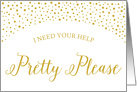 Gold Confetti Will You Be My Wedding Attendant Request card