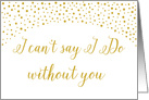 Gold Confetti Will You Be My Wedding Attendant Request card
