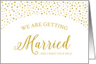 Gold Confetti Will You Be My Wedding Attendant Request card