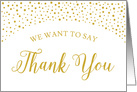 Gold Confetti Wedding Vendor Thank You Card