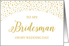 Gold Confetti Wedding Bridesman Thank You card