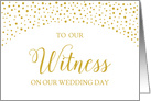 Gold Confetti Wedding Witness Thank You card