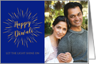 Diwali Greetings Light Burst Photo card