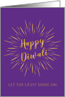 Diwali Greetings Gold Light Burst card