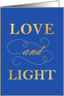 Hanukkah Greetings in Love and Light Calligraphy Design Greeting card