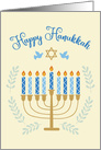 Hanukkah Greetings in Star of David and Menorah Design Greeting card