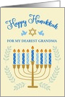 Hanukkah Greeting Card in Star of David and Menorah Design Greeting card