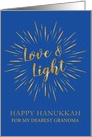 Hanukkah Card Love & Light in Light Burst Greeting card
