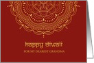Diwali Greetings Gold Mandala in Red Background Greeting card