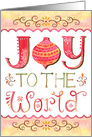 Christmas Greetings Joy Watercolor Typography Greeting card