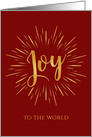 Christmat Greetings Joy To The World in Light Burst Greeting card