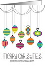 Christmas Greetings Colorful Dangling Ornaments Greeting card