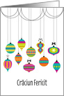 Colorful Dangling Ornaments Christmas Greetings in Romanian card